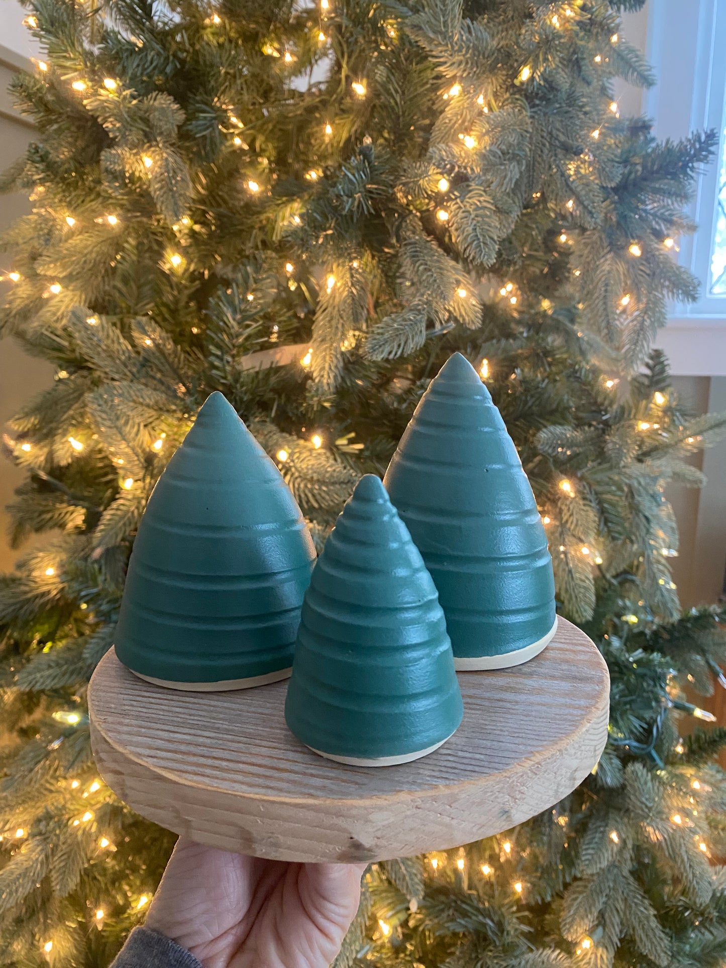 mini spiral tree set in pine matte green