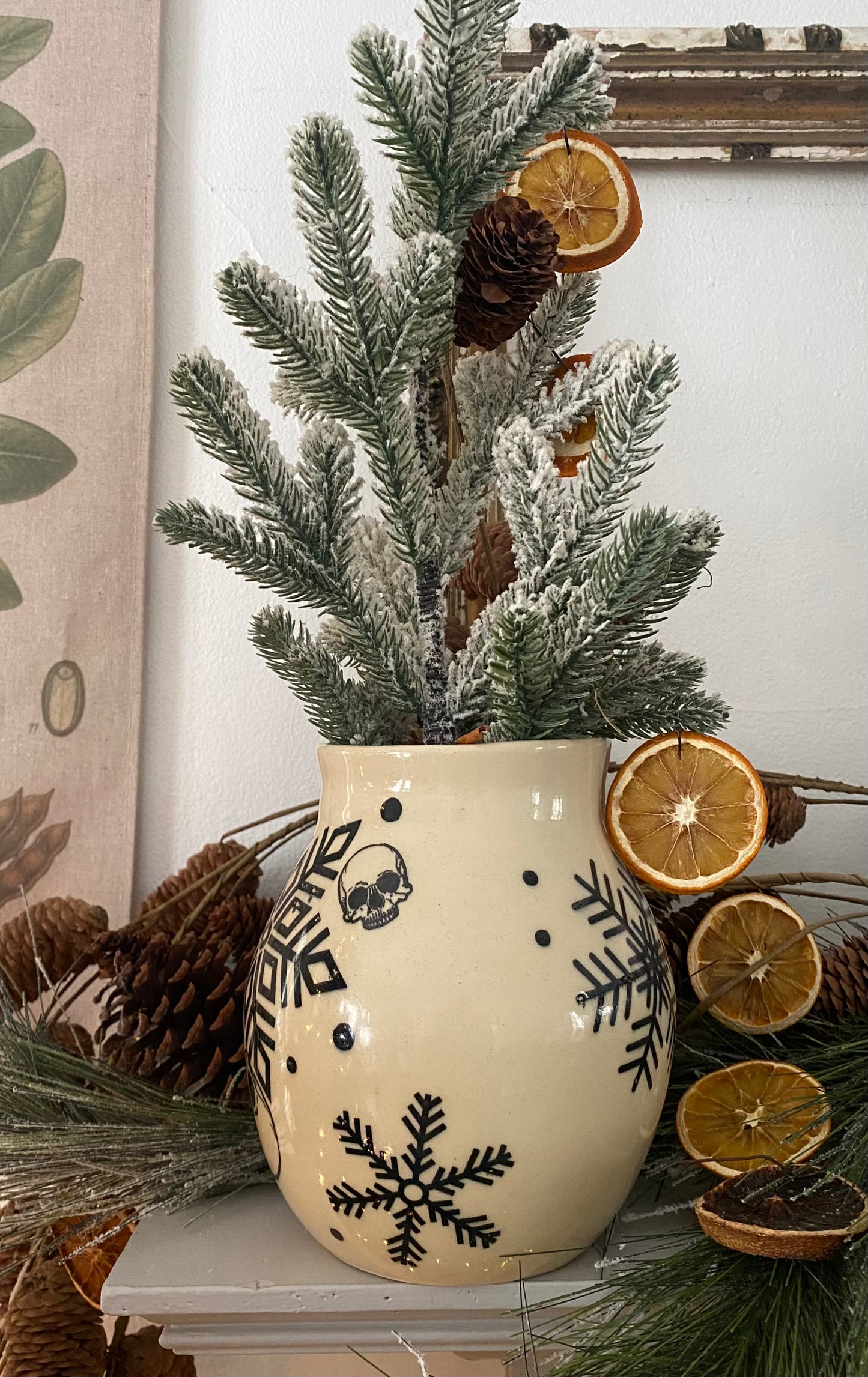 Snowflake &  Skull Vase